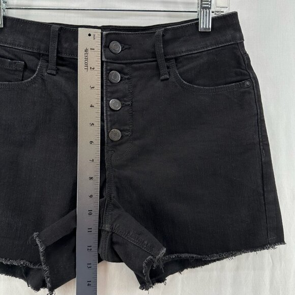 Old Navy High-Waisted Cut-Off Shorts Womens 10 Button Fly Frayed Hem Denim Black - Picture 4 of 10